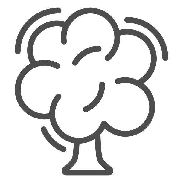 树线图标，花园和园艺概念，白色背景上的橡木标志，森林符号轮廓风格的移动概念和网页设计。矢量图形。图片下载