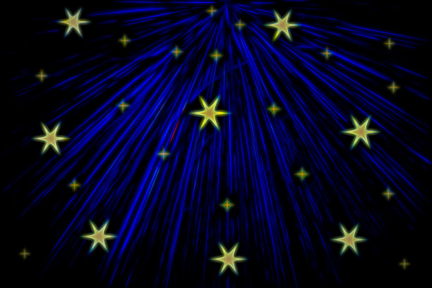 星夜。抽象的蓝色背景与明亮的星星图片下载