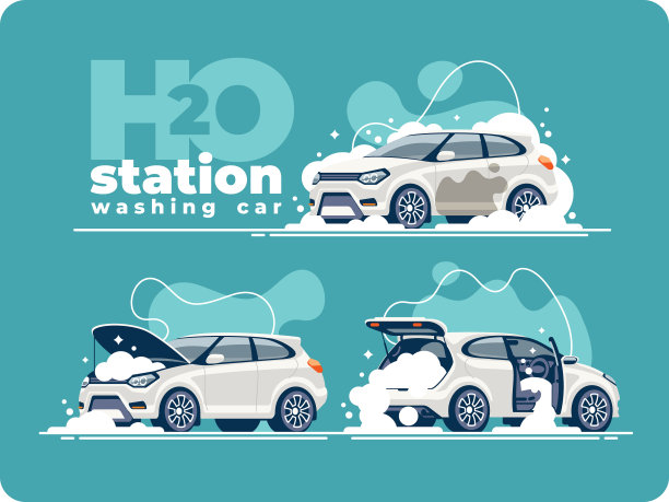 洗车站清洗汽车内部和发动机图片下载