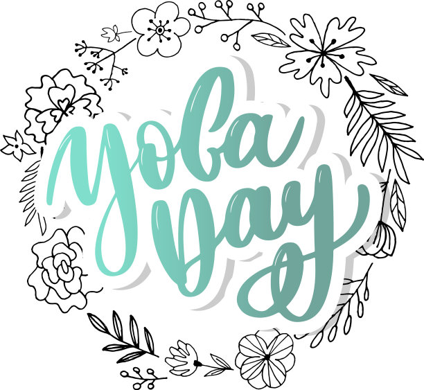 国际瑜伽日手写文字图片下载