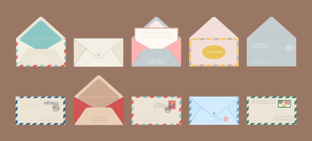 一套独立的明信片信封明信片图片下载