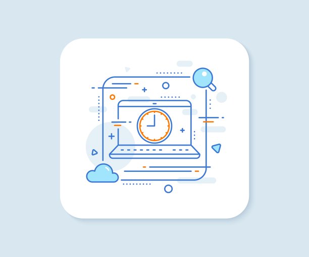 时钟线图标。时间或手表标志。向量图片下载