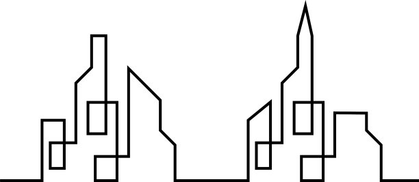 城市天际线城市剪影标志图标图片下载