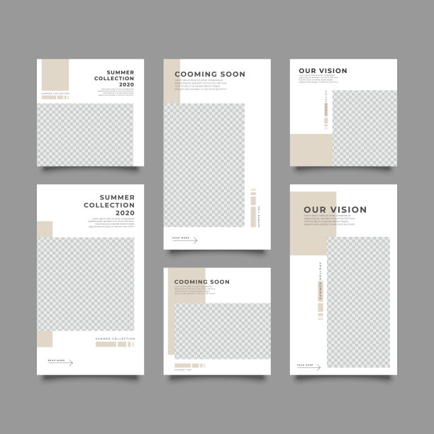 社交网络故事和帖子的时尚可编辑模板图片下载