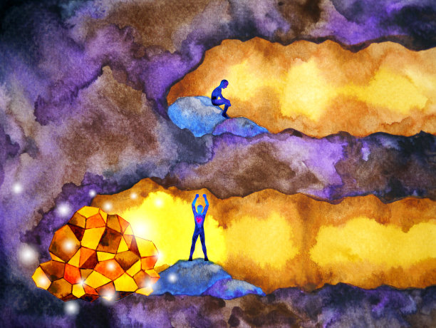 成功人士从不放弃概念艺术、水彩画、插画、设计画图片下载