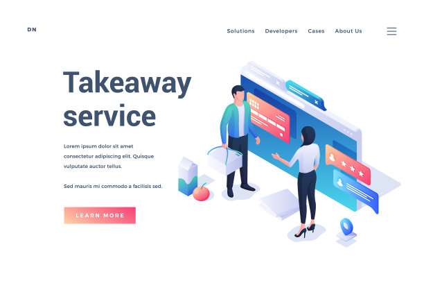 旗帜现代在线外卖服务图片下载