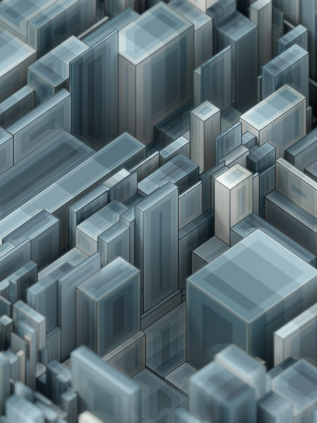 抽象海报与未来的城市几何旗帜设计。三维渲染图片下载