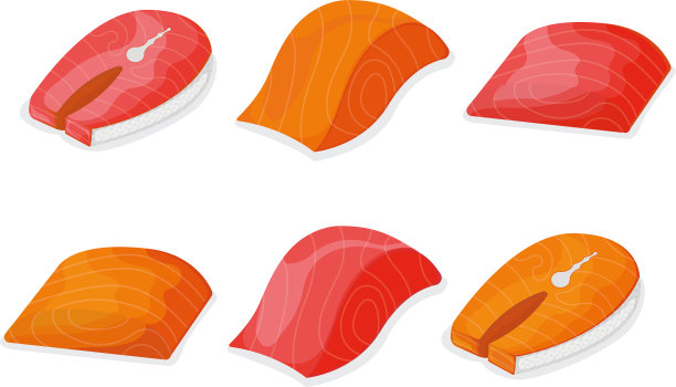 套餐鱼、金枪鱼、鲑鱼、鲜鲦鱼排图片下载