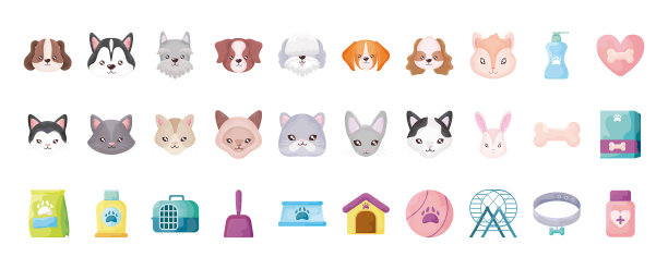 设置图标与家畜和配件图片下载