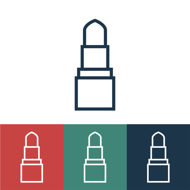 线性矢量图标与口红图片下载