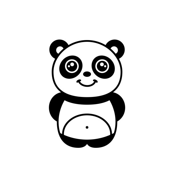 可爱的小熊猫在微笑。可爱的熊猫宝宝。图片下载