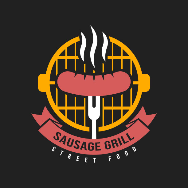 烧烤和烧烤标签，徽章，标志和会徽。矢量插图。牛排的房子。图片下载