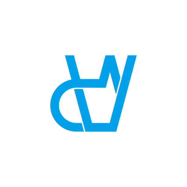 字母d蓝色玻璃符号几何线性标志图片下载