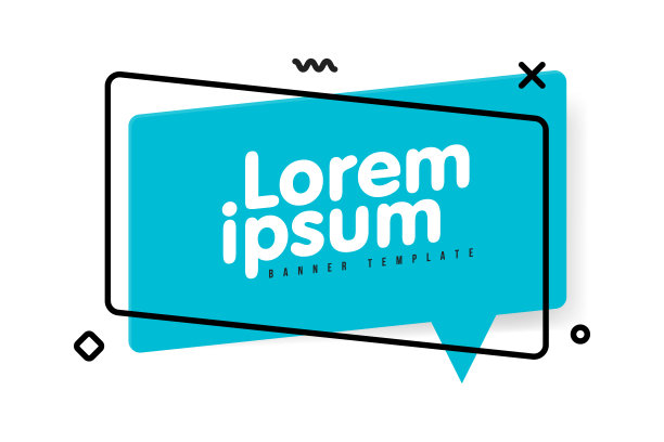 时尚生动的旗帜模板在讲话气泡风格。矢量平面插图。用于促销的蓝色横幅、海报或广告牌抽象形状。图片下载