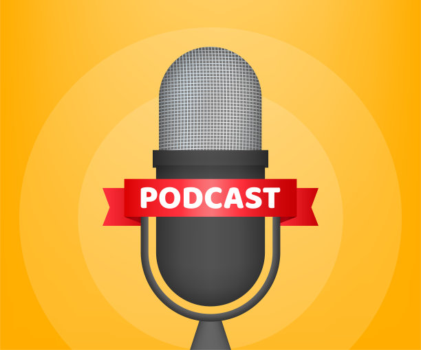 播客。徽章，图标邮票标志矢量股票插图图片下载