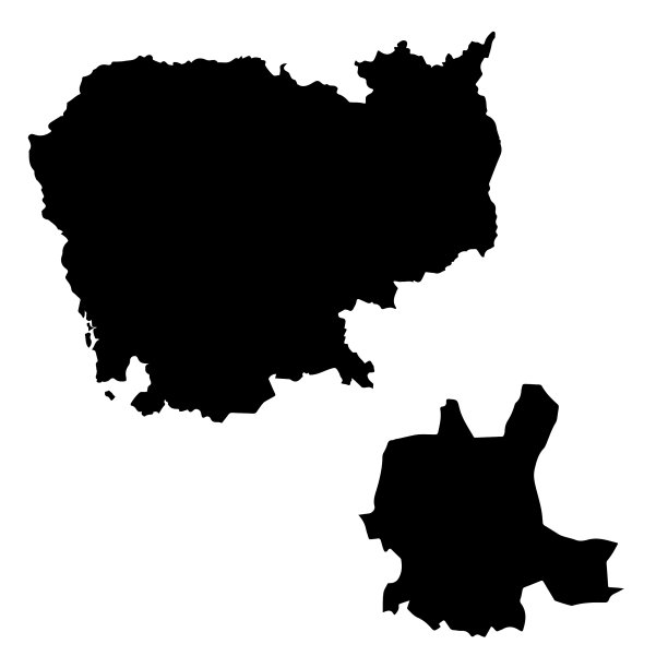 地图柬埔寨和金边国家和首都图片下载