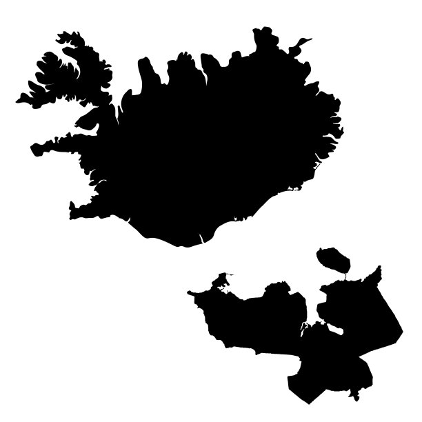 地图冰岛和雷克雅未克的国家和首都图片下载