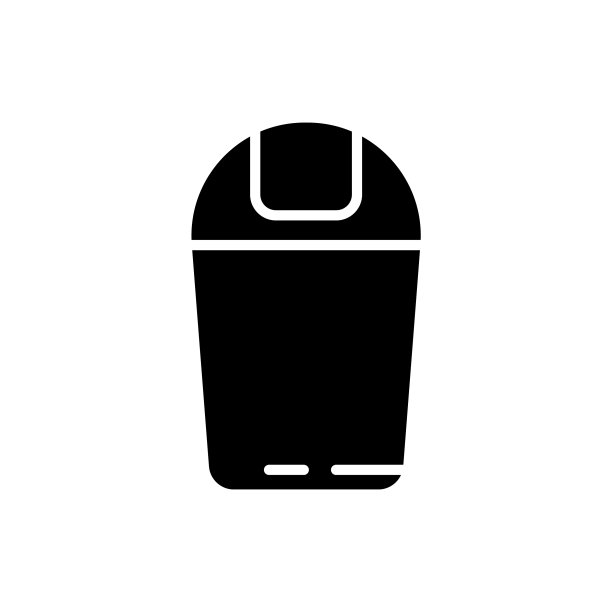 带圆形盖子的垃圾桶剪影图片下载