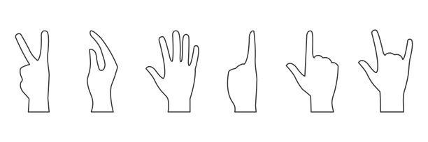 手势线条图标设置。图片下载