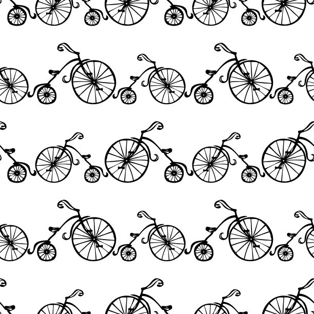 无缝背景的老式自行车图片下载