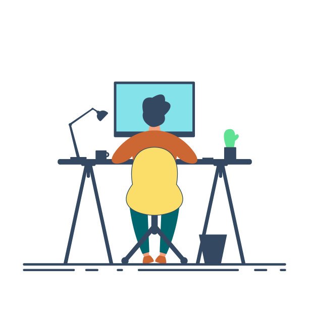 在笔记本电脑上工作的人-股票矢量插图图片下载