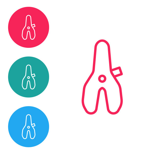 红色线自行车座位图标孤立在白色背景。鞍座。在圆形按钮中设置图标。向量图片下载