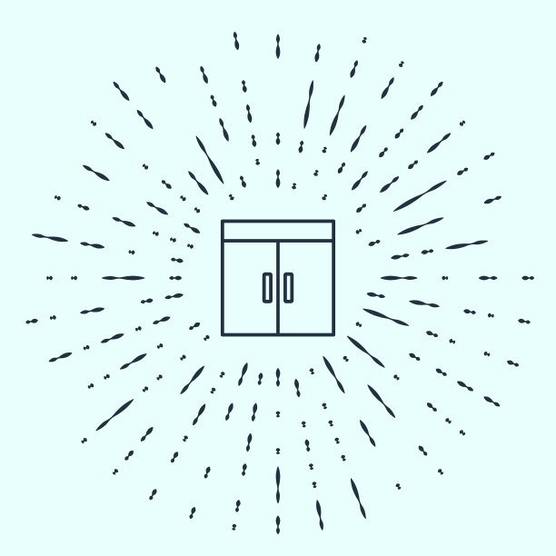 黑色线衣橱图标孤立在灰色背景。抽象的圆随机点。向量图片下载