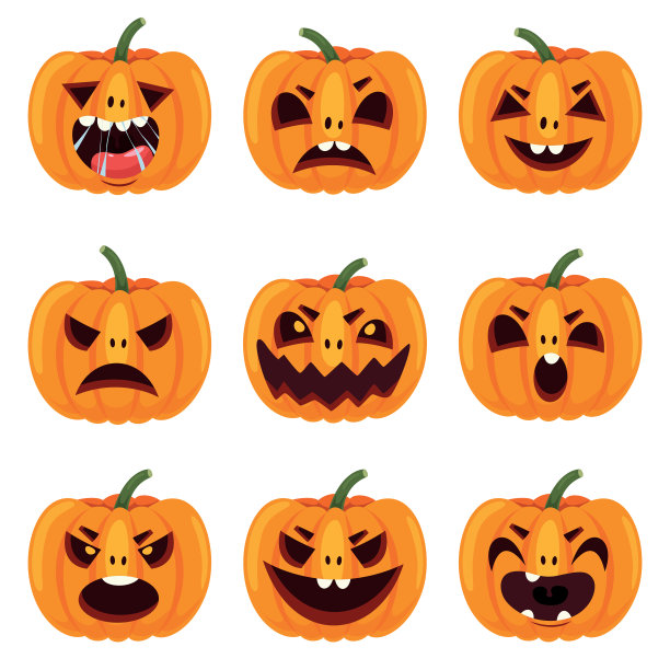 万圣节设计与卡通人物图片下载