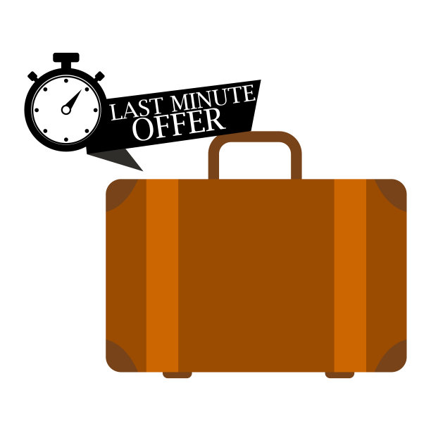 最后一分钟提供旅行与老式的棕色破旧行李箱复古的垃圾假期与秒表图片下载