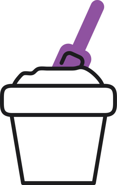 砂斗和铲半线条半颜色样式图片下载