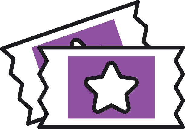 明星票图标半线半色风格图片下载