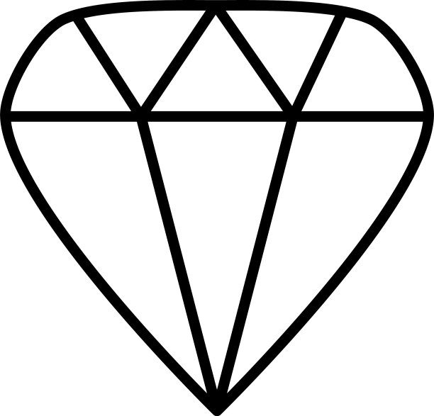 钻石宝石图标线条风格图片下载