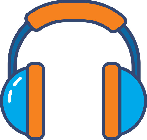 耳机图标线和填充风格图片下载