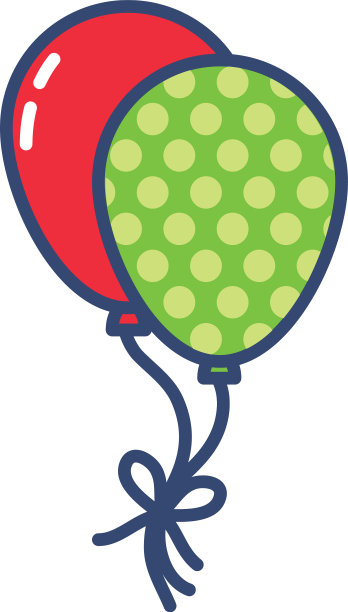气球图标线和填充样式图片下载