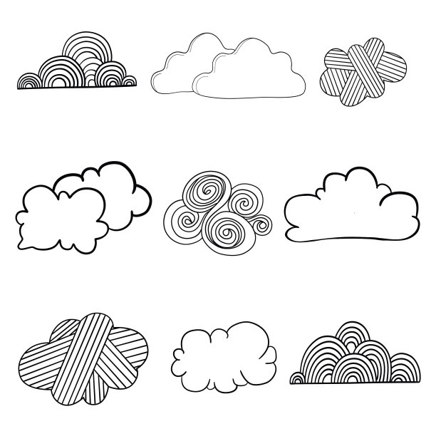 设置蓝天白云图标云朵形状设置图片下载