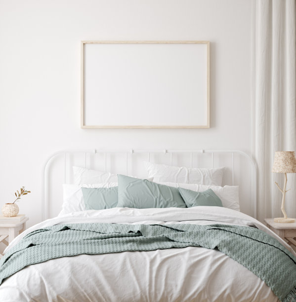 农舍卧室内部的框架模型图片下载