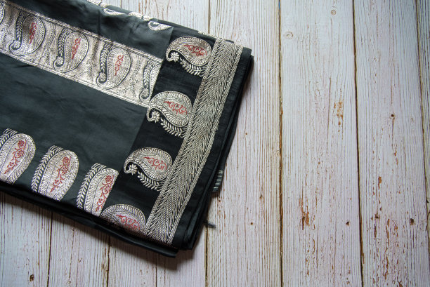 传统印度丝绸纱丽的背景图片下载