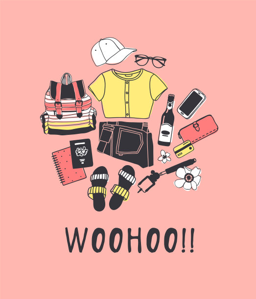 手绘时尚夏装季看图片下载