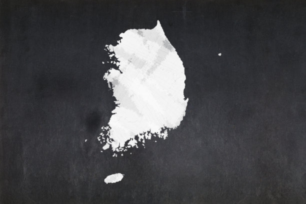 在黑板上画的韩国地图图片下载