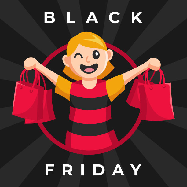 购物女快乐黑色星期五的背景图片下载