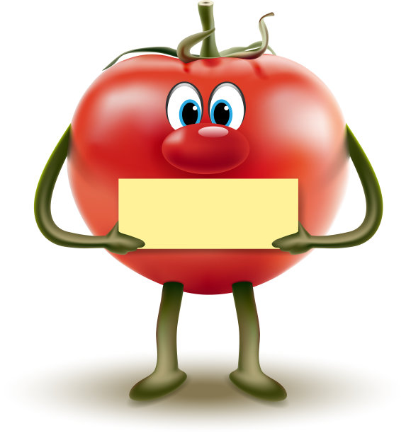 卡通红色番茄clipart与一个手势在手中图片下载