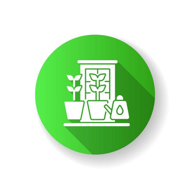 阳台花园绿色平面设计长影字形图标图片下载