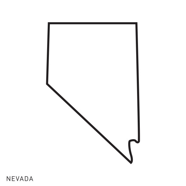 内华达州-美国州轮廓地图矢量模板插图设计。可编辑的中风。图片下载