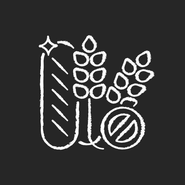 面筋粉笔白色图标上的黑色背景图片下载