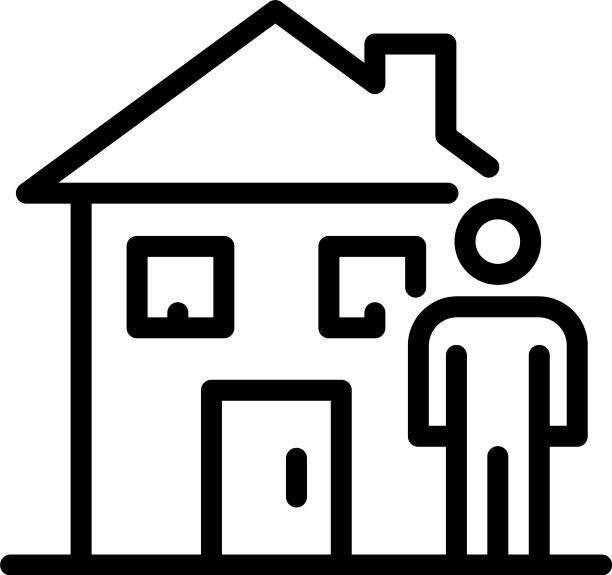 人和房子图标轮廓风格图片下载