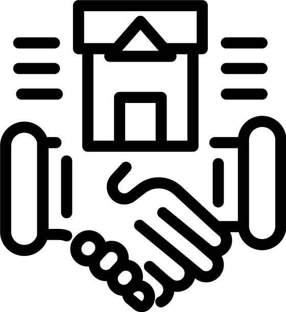 握手和住宅图标轮廓风格图片下载