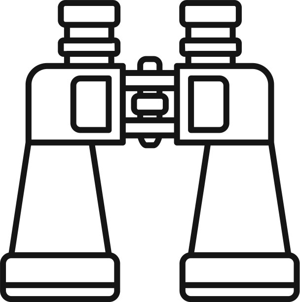 双筒望远镜图标轮廓风格图片下载