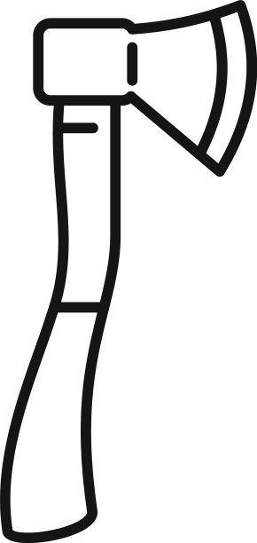 露营斧图标轮廓风格图片下载