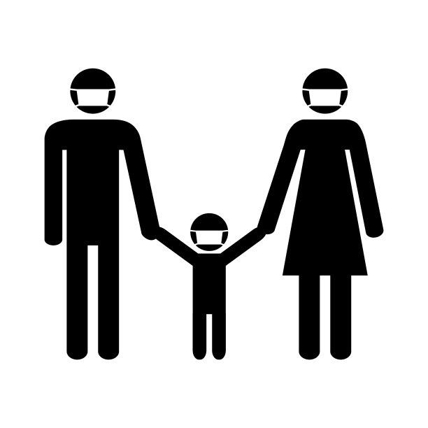 家长和孩子都戴着医用口罩图片下载