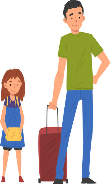 父亲和他的女儿一起旅行图片下载